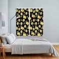 thumbnail image 5 of Curtains 63 Inch Length 2 Panels, Summer Lemon Grommets Window Treatment Curtain, Country Fruit Leaf Black Watercolor Thermal Curtains Drapes for Living Room/Bathroom, 5 of 9