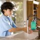 thumbnail image 4 of Juego de 2 dispensadores de jabón de vidrio, dispensadores de jabón líquido de 400 ml con bomba, dispensadores de loción y jabón rellenables para cocina, baño, lavadero, hotel (verde), 4 of 5