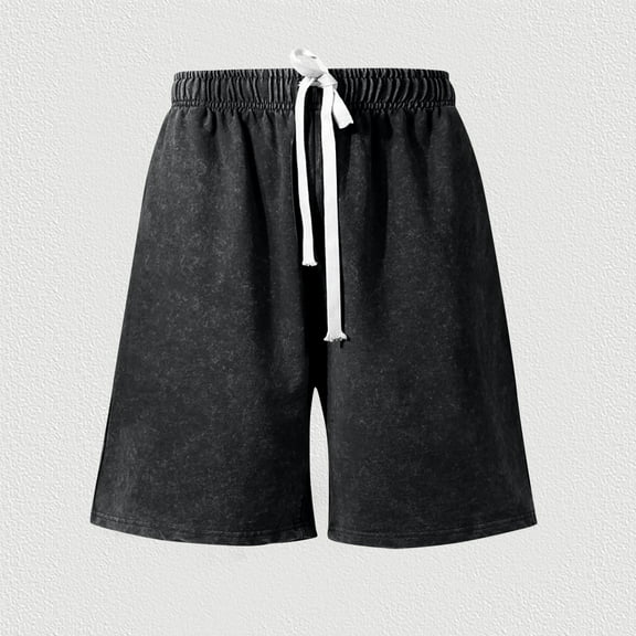 Xuyuer Womens Sweat Shorts Athletic Shorts Vintage Acid Wash Elastic Waist Drawstring Workout Shorts with Pockets