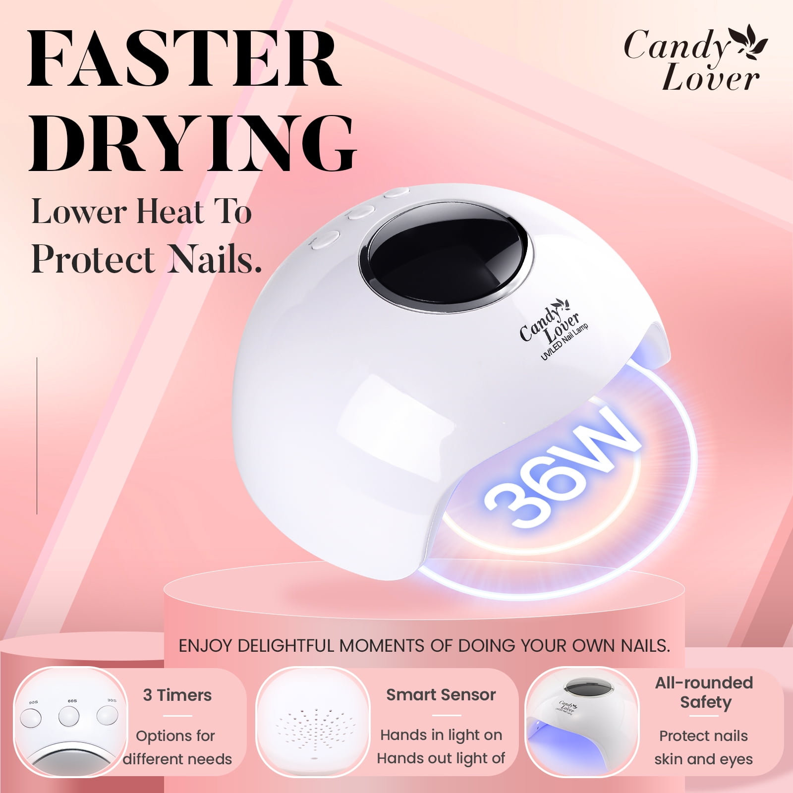 Candy Lover Gel Nail Polish Kit with UV LED Lamp, 12 Colors Charm Gel Polish Starter Kit, All-in-One Quick Dry Soak Off Nail Gel Manicure Kit with DIY Tools Valentine Gift for Women