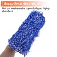 thumbnail image 5 of 2 Pcs Toalla para Lavar Coches de Felpa Microfibra Herramienta de Secado de Limpieza de Coches 26x20x1cm Azul Blanco Tono Plateado Brillante, 5 of 5