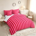 thumbnail image 2 of Manfei Geometric Stripe Full Size Bedding Sets, Contemporary Minimalist Full Size Bed in a Bag, Red Pink, Reversible 7 Pieces, 2 of 6