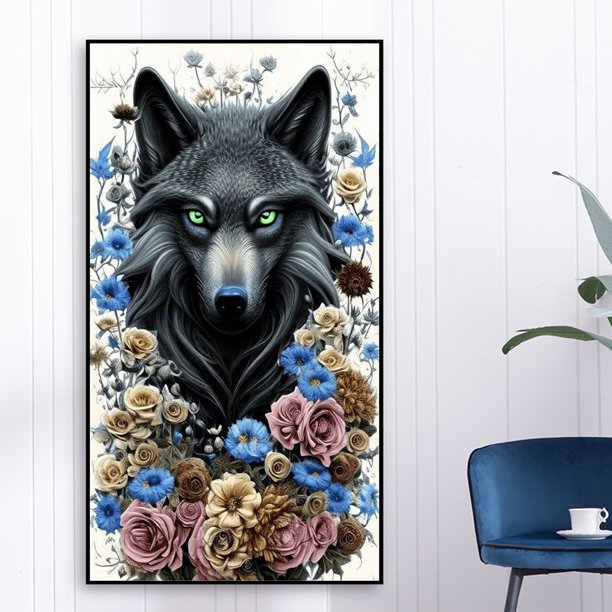 Cuadros Decorativos Kit de pintura por números DIY Wolf Hand Oil Art Picture Craft decoración de la pared del hogar Wdftyju embutido en tela