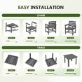 thumbnail image 4 of KINGYES 8-Piece HDPE Outdoor Dining Set for 6, Square Patio Table & Armchairs with Umbrella Hole, All-Weather Patio Dining Set for Backyard, Garden, Lawn & Poolside, Gray, 4 of 8