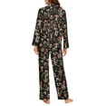 thumbnail image 6 of DISNIMO Mushroom Print Women Pajama Sets Long Sleeve Sleepwear with Long Pants 2 Piece Lounge Set with Pockets Button Down Nightwear Loungewear, XS, 6 of 7