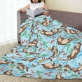 thumbnail image 6 of Cauagu Cute Otters Pattern Flannel Bed Blankets,Fleece Blanket Comfortable Air Conditioning Blanket for Sofa Bed Travel Couch & Living Room -50"x40", 6 of 8