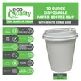 EcoQuality 10 oz White Hot Drink Paper Cups with White Dome Lids ...