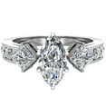 thumbnail image 4 of Three-Stone Diamond Engagement Ring Marquise and Princess Cut Diamond Rings 14K White Gold 1.40 Carat (H,SI1), 4 of 5