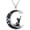 Cat, variant on JKR Gothic Necklace Bat/Cat/Owl/Fox/Sun Black Onyx Pendant Sterling Silver Crescent Moon Necklaces for Women Black Jewelry Gifts