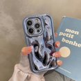 thumbnail image 3 of Glossy 3D Meteorite Texture Plating Silver Phone Case For iPhone 14 13 12 15 Pro Max 11 Camera Protective Metal Color Back Cover, 3 of 5