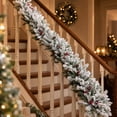 thumbnail image 2 of RBCKVXZ 6 Ft White Christmas Norfolk Pine Garland, 3 Fork Dense Real Touch Pine Garland Ornament, Realistic Artificial Pines Greenery Garlands for Christmas Holiday Mantle Fireplace Table Home Decor, 2 of 7