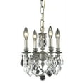 thumbnail image 2 of Elegant Lighting Lille Collection 4-Light Hanging Fixture with Swarovski Strass/Elements Crystal, Pewter Finish, 2 of 3