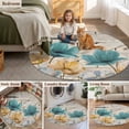 thumbnail image 5 of Watercolor Flowers Round Area Rug 7Ft Washable Circle Rugs for Dorm Laundry Room, Vintage Tulips Floral Barn Doors Wood Grain Non-Slip Carpet Floor Mats Indoor Outdoor Carpet Runner Home Decor, 5 of 8