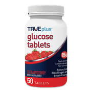 TRUEplus® Glucose Tablets, Strawberry Flavor - 50ct Bottle