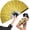 Golden, variant on Glitter Large  Clack Popping Fan for Line Dancing with Holster - 13'' Boots  The Ground Folding Hand Fan - for EDM,  Festival, Hot Flashes, Party, Decoration (Golden)