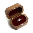 thumbnail image 6 of Vintage Walnut Wood Ring Box Jewelry Display Storage Holder Engagement Wedding~, 6 of 10
