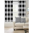 thumbnail image 2 of Vintage Farmhouse Blackout Curtains 63 Inches Long for Bedroom, Black and White Checkered Thermal Insulated Room Darkening Black Out Window Curtain Panels Grommet Drapes for Living Room, 2 of 8