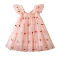 thumbnail image 1 of MEZZALL Robe de Fête Sans Manches en Tulle pour Filles, Robe de Danse, Robe d'Été Douce, Rose, 4-5 Ans, 1 of 7