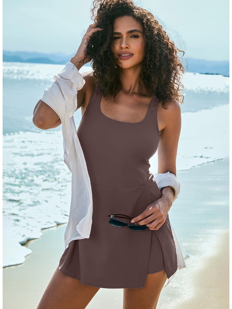 brown swim dress Palma Dress Brown  Sylk Swim