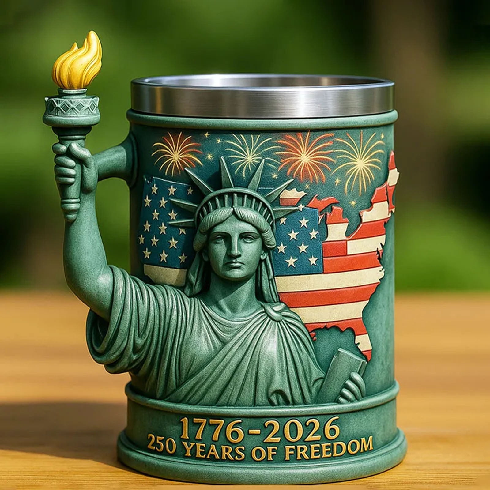 WKSCLPAI 250th Anniversary USA Mug Statue of Liberty Torch