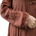 thumbnail image 4 of Femmes Coton et Lin Maxi Robe 2018 Printemps Été Faux Deux Pièces Demi-Manche en Vrac Robe Irrégulière Oversize, 4 of 9