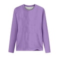 thumbnail image 4 of CEHVOM Blouse d'Été Décontractée à Manches Longues pour Femmes Col Rond Hauts Unis T-Shirt Liquidation, 4 of 4