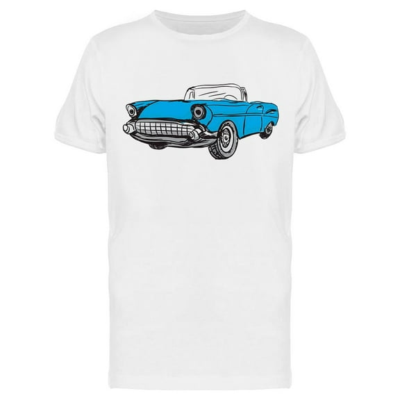 Vintage Classic Blue Car T-Shirt Men -Image by Shutterstock, Male Medium