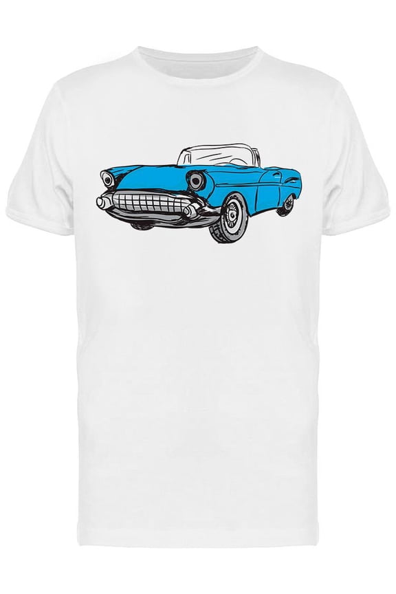Vintage Classic Blue Car T-Shirt Men -Image by Shutterstock, Male Medium