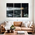 thumbnail image 2 of Elephant Stock Lighthouse During Storm Wall Art - Horizontal Multi Panel Canvas - Living Room Wall Decor - Nautical Multi Panel - Orange And Gray Decor - 65" x 42", 2 of 8