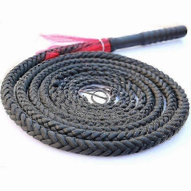 Fully Handmade Chambray And Bull Whip Made Of Durable Genuine Leather Black Bullwhip, Luxe Braided Horse Whip compatible Work Cattle Or Sport way