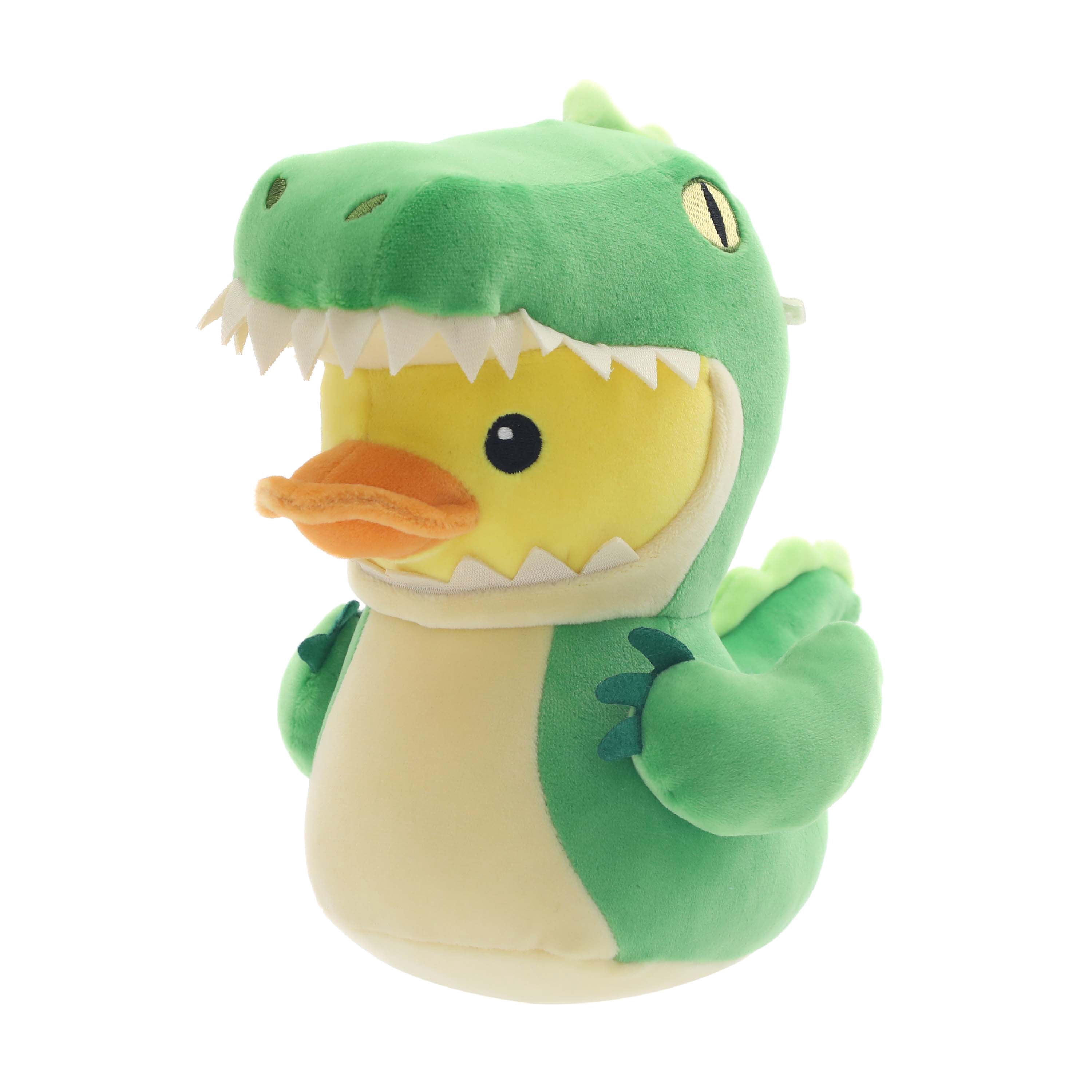6.5" Quackerz™ Duck Plush in Dinosaur Onesie