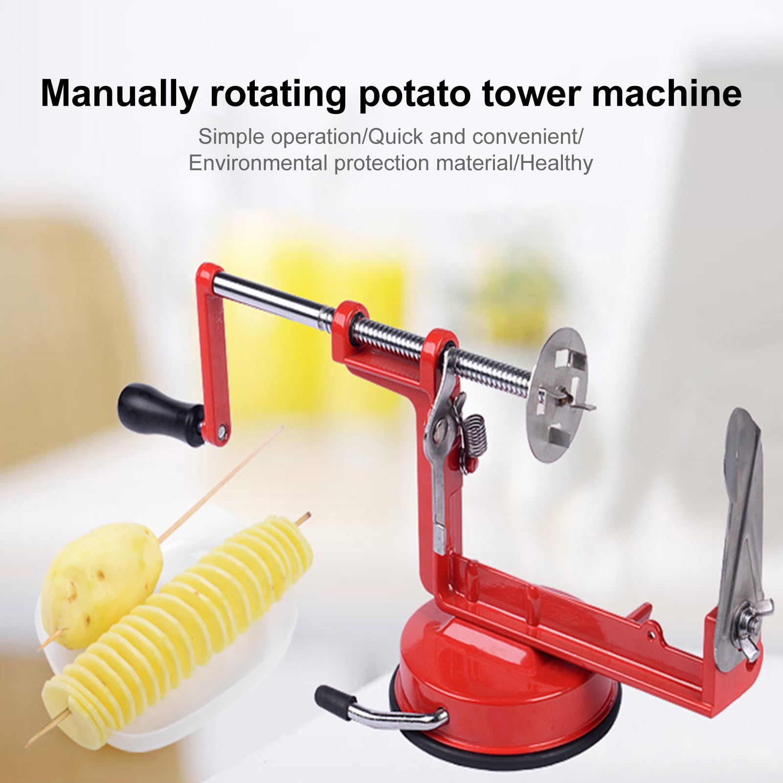 Potato Cutter,Tornado Spiral Potato Cutter Manual Stainless Steel Potato  Cutter Spiral Cutting Machine Kitchen Accessories Cooking Tools