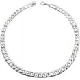 thumbnail image 3 of Men 925 Sterling Silver Plated Curb 20'' Link Curb Chain,Sterling Silver Over Stainless Steel Necklace Sterling Silver Chain, 3 of 6