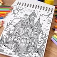 thumbnail image 5 of NETHOUSE Haunted Houses Coloring Book For Adults Relaxation & Stress Relief, 30 Coloring Pages Featuring Spooky Haunted Houses, Creepy Mansions, Foggy Night Scenes, and Ghostly Shadows, 5 of 6