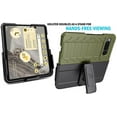 thumbnail image 4 of Case with Clip for Google Pixel Fold (2023), Nakedcellphone Rugged Phone Cover and [Rotating Ratchet] Belt Hip Holster Holder View Stand Combo - Olive OD Green, 4 of 10