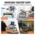 thumbnail image 4 of VEVOR Bed Tray Table with Foldable Legs, Bamboo Breakfast Tray for Sofa, Bed, Eating, Snacking, and Working, Adjustable Tabletop Slope Serving Laptop Desk Tray, Portable Food Snack Platter, 20"x12.2", 4 of 9