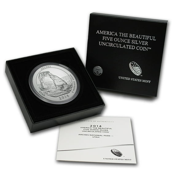2014-P 5 oz Silver ATB Arches (w/Box & COA)