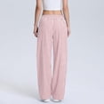 thumbnail image 3 of Women's Plaid Pants Cotton Blend Gingham Pajama Lounge Pj Casual Loose High Waist Straight Leg Trousers Y2K Beach Bottoms with Pockets, 3 of 5