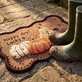 thumbnail image 6 of XIA0LE Imitation Woven Diatom Mud Floor Mat, 16x24in Pumpkin Wavy Scalloped Edge Floor Mat, Non-Slip Absorbent Autumn Doormat For Front Door Kitchen Bathroom Farmhouse Thanksgiving Decor (D ), 6 of 6
