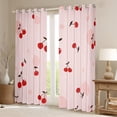 thumbnail image 2 of Homewish Cartoon Cherry Fruit Black Out Curtains for Girl, Cute Polkadots Print Curtains Pack of 2 (42x63 Each), Kawaii Pink Princess Style Bedroom Curtains, Window Curtains Home Decor, 2 of 5