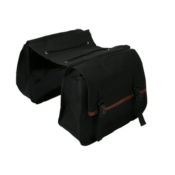 Unique Bargains 1Pair Motorbike Saddlebag Side Tool Bags Cycling Luggage Bag Quick Release Buckle Canvas Black