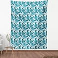 thumbnail image 3 of Ambesonne Vintage Green Fabric by the Yard Upholstery, Tropical Palm Leaves, 10 Yards, Petrol Blue Aqua, 3 of 4