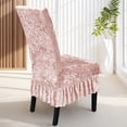 thumbnail image 5 of PpgejGEK Thickened Stretchy Velvet Chair Cover with Skirt Solid Color Universal Fit for Home and Hotel High-Back Chairs Polyester Elastic Pink Silver Grey Beige Black White Snug Fit Decor, 5 of 6