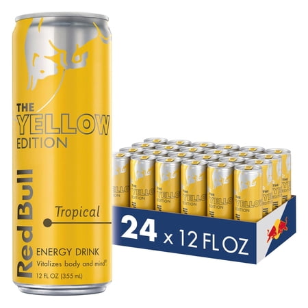 Red Bull Yellow Edition Tropical Energy Drink. 12 fl. oz., Pack of 24 Cans