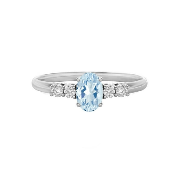925 Sterling Silver Natural Blue Topaz With White Topaz Gemstone Wedding Band Silver Ring