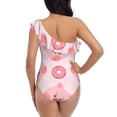 thumbnail image 5 of Honeii Pigs Head And Donuts for women's one-piece swimsuit featuring a chic one-shoulder design experience elegance and style in the water-XX-Large, 5 of 6