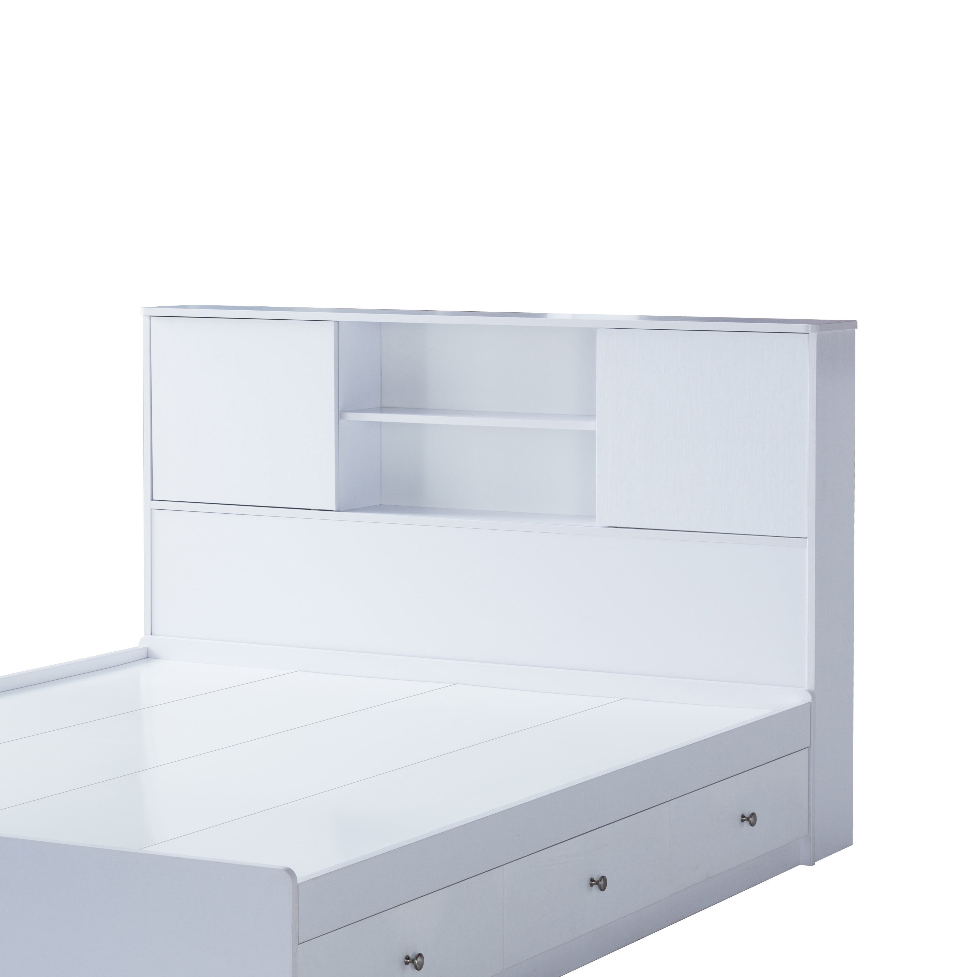 Modern Full Bookcase Headboard, White Y5001F