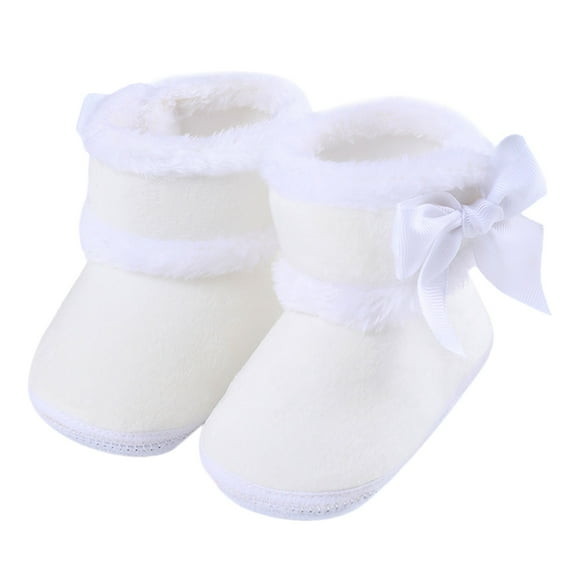 Baby Boys Girls Booties with Grippers Soft Lining Non Gripper Toddler Crib Shoes Baby Winter Shoes for Boy Girl 6-12 Months