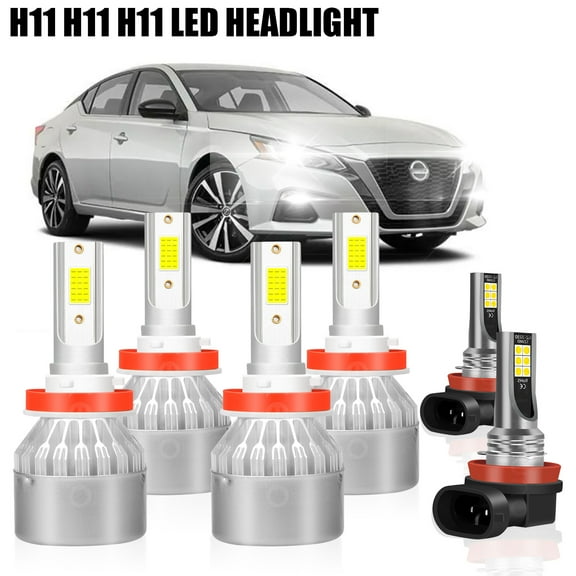 6XLED Headlight High/Low Beam   Fog Light Bulbs Kit for Nissan Altima 2007-2018