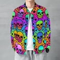 thumbnail image 6 of Lightweight Jacket for Men - Halloween Star Skull Cuteness Casual Zip Up Bomber Jacket Men Spring Fall Windbreaker Coat with Pocket, 6 of 6